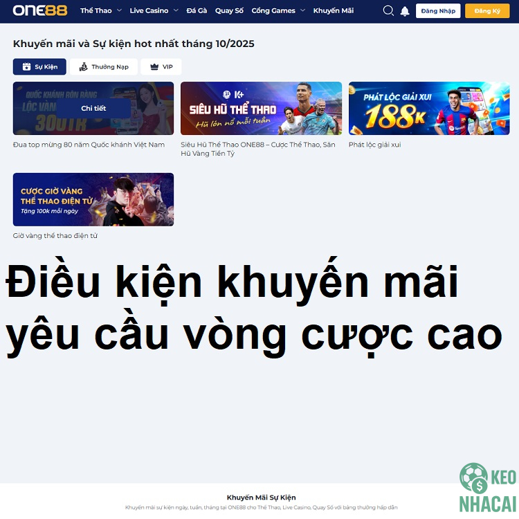 Điều kiện khuyến mãi yêu cầu vòng cược cao
