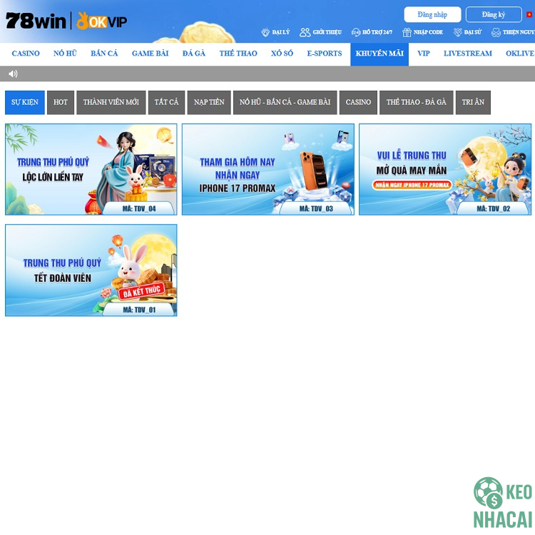 Khuyến mãi liên tục tại 78win