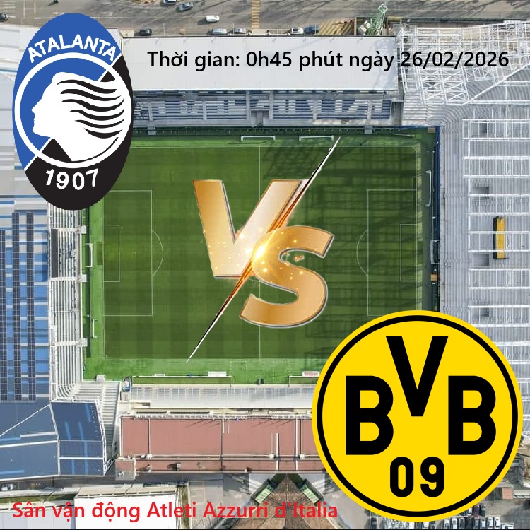 Thông tin trận đấu Atalanta vs Dortmund